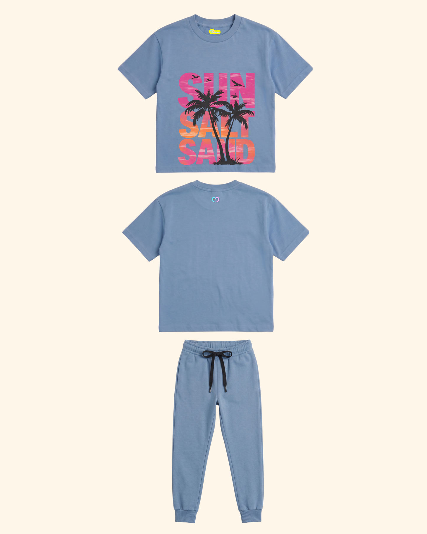 Seaside Squad Kids Co-Ord Set in Blue Color by Creative Momaa