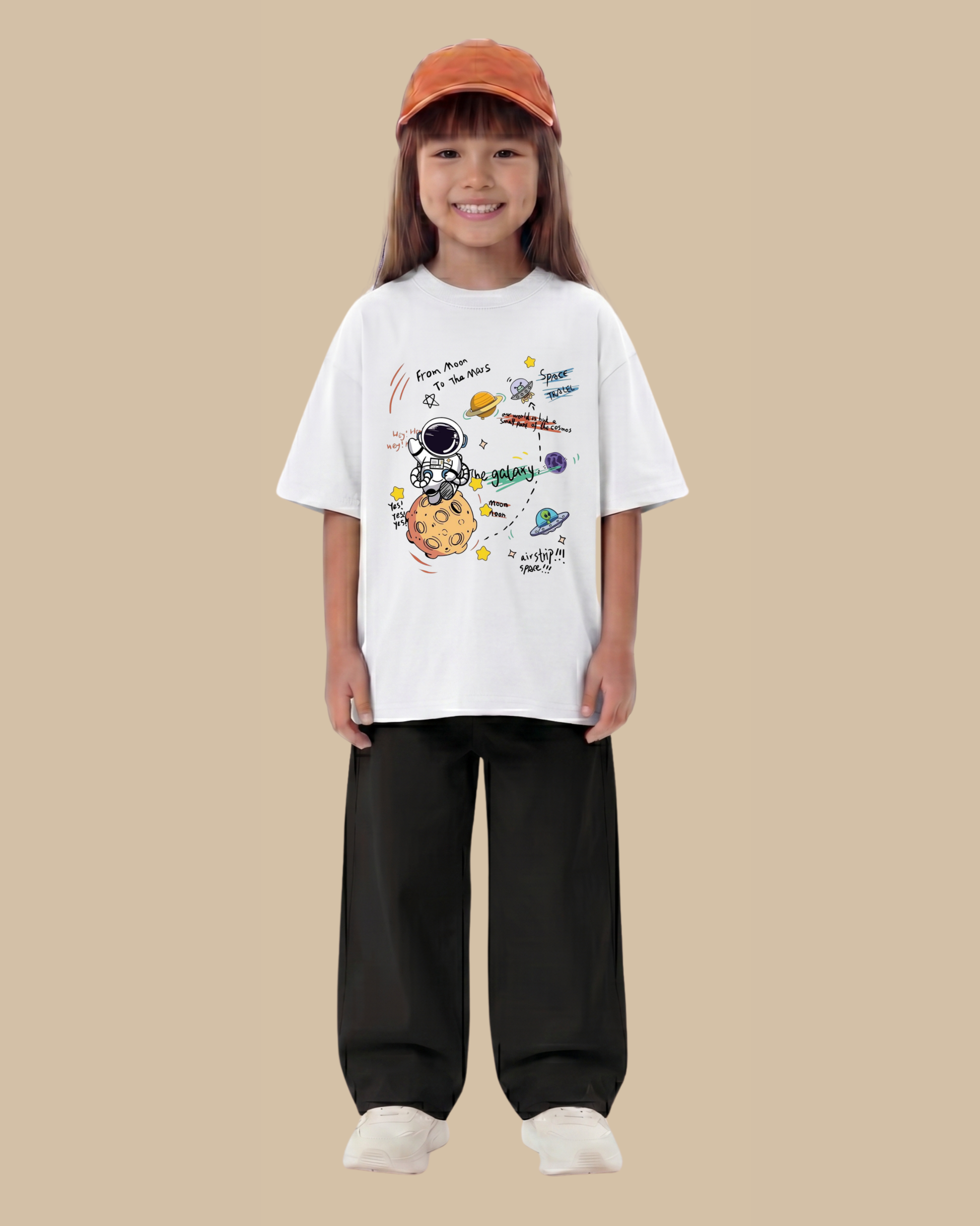 Space Mission Crew kids T-shirt in White Color by Creative Momaa