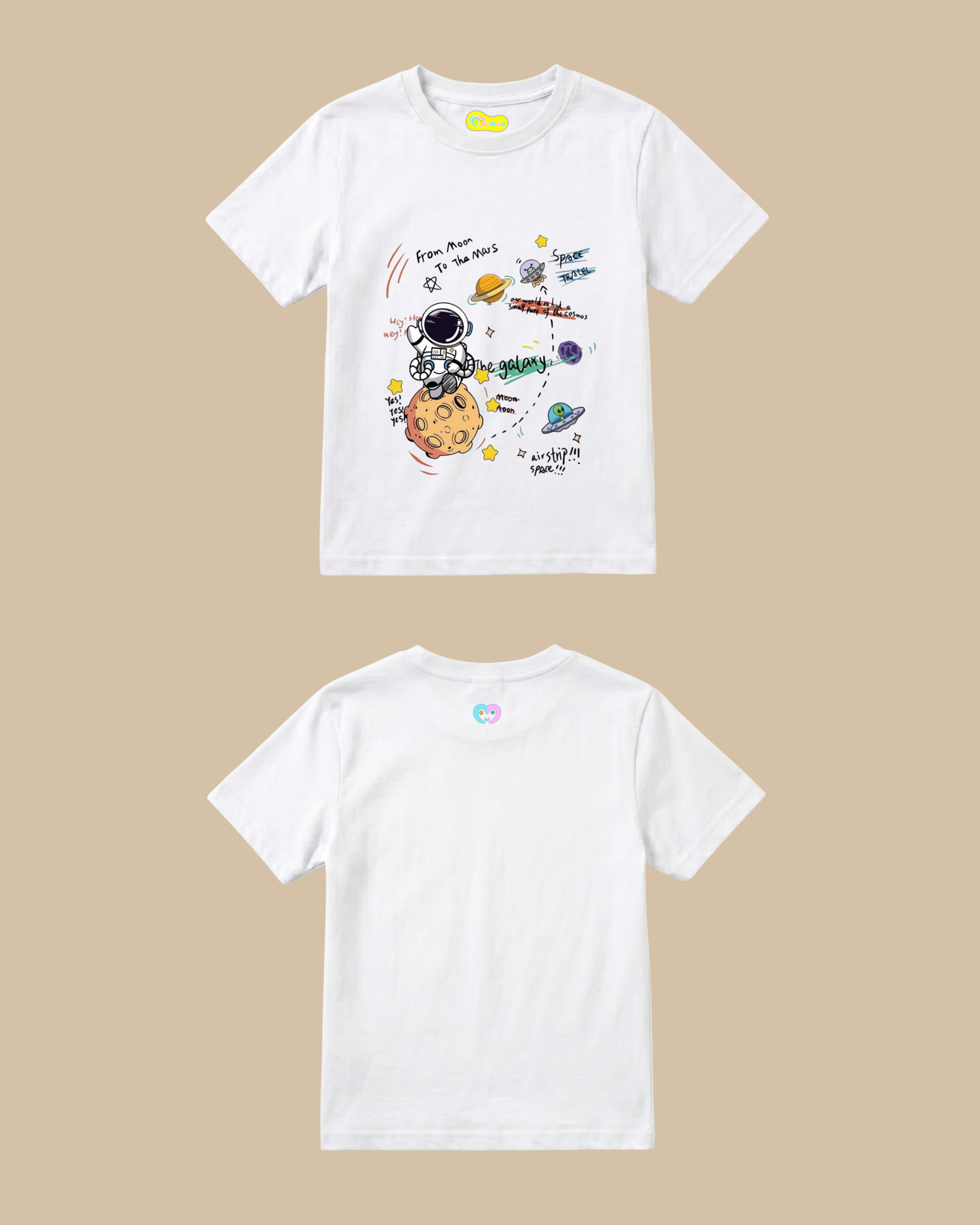 Space Mission Crew kids T-shirt in White Color by Creative Momaa