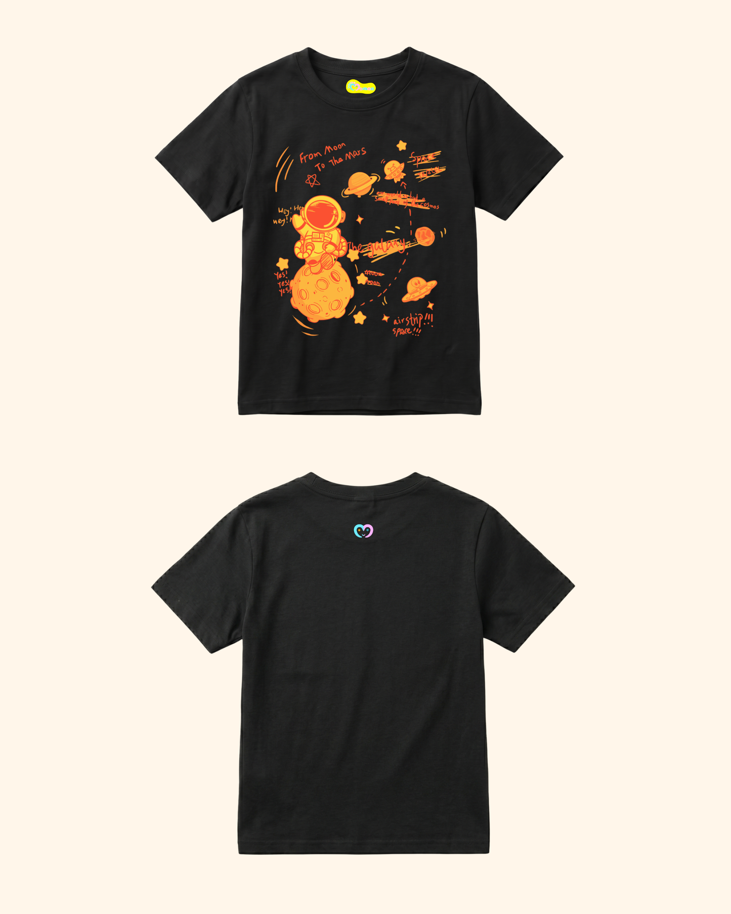 Space Mission Crew kids T-shirt in Black Color by Creative Momaa