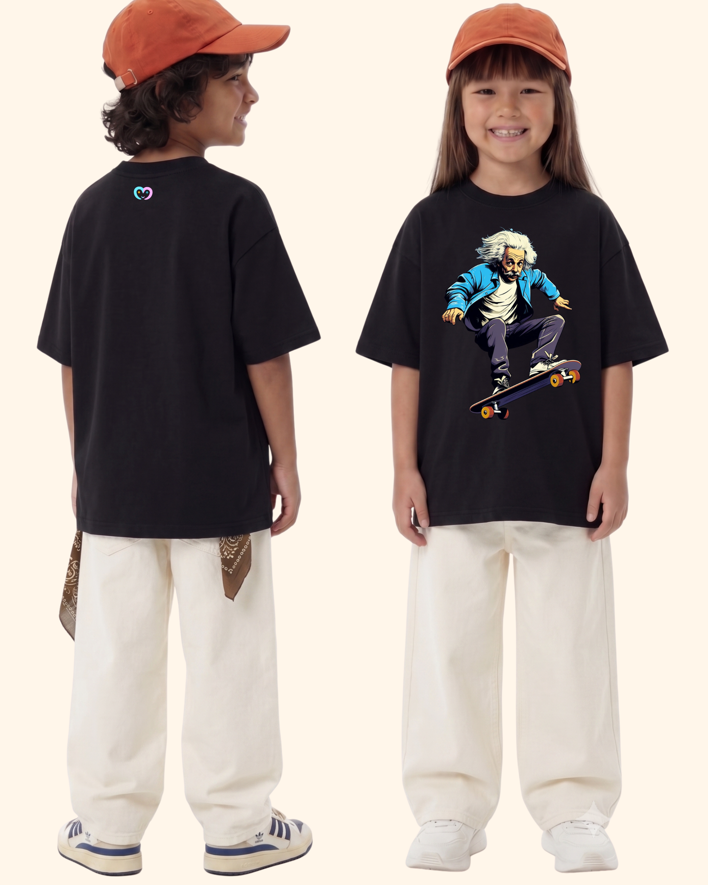 Skateboard Squad Kids T-Shirt in Black Color by Creative Momaa