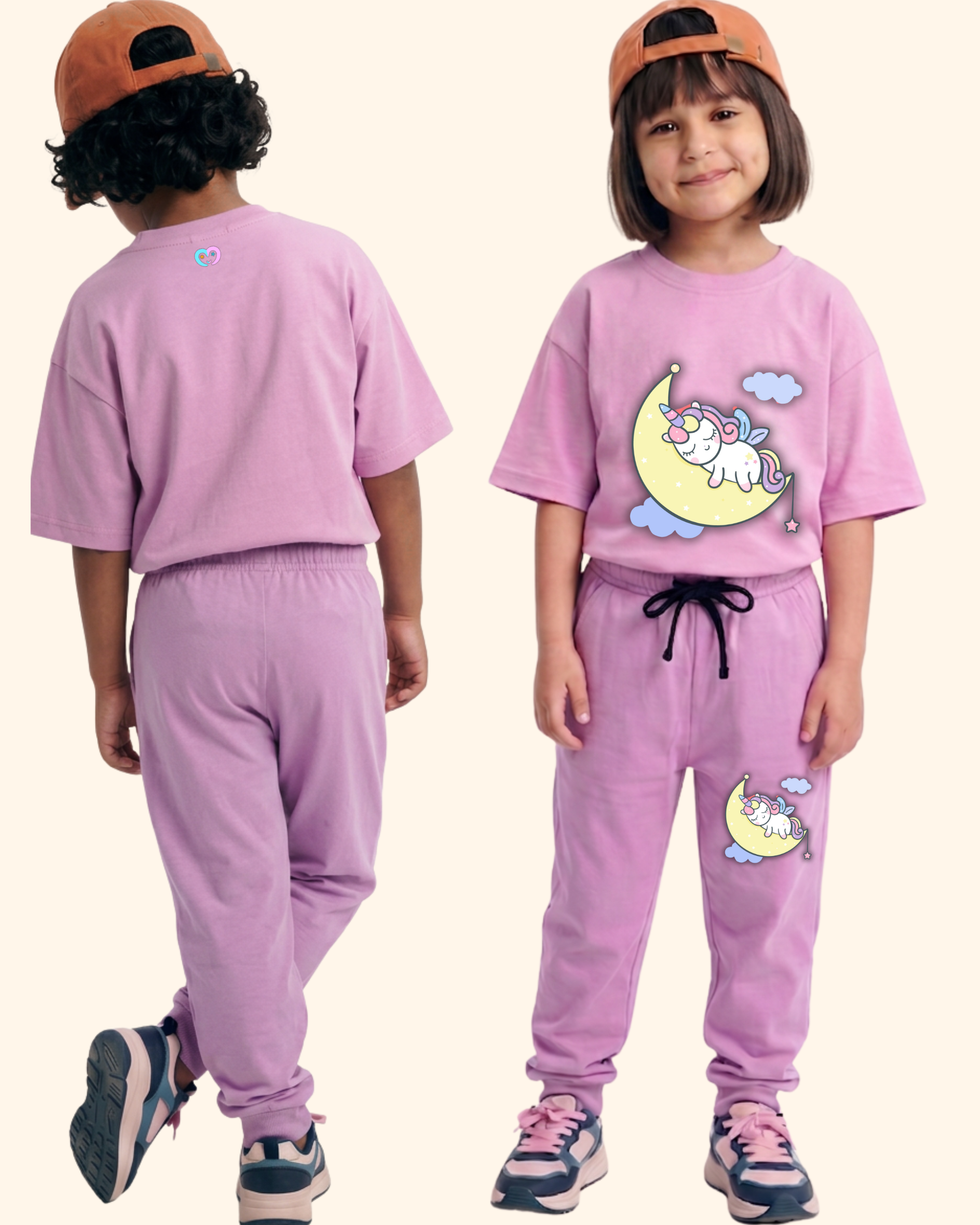 Unicorn Dream Spark Kids Co-Ord Set in Lavender Color by Creative Momaa
