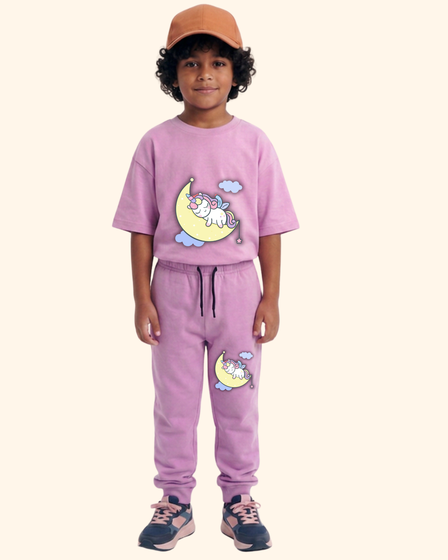 Unicorn Dream Spark Kids Co-Ord Set in Lavender Color by Creative Momaa