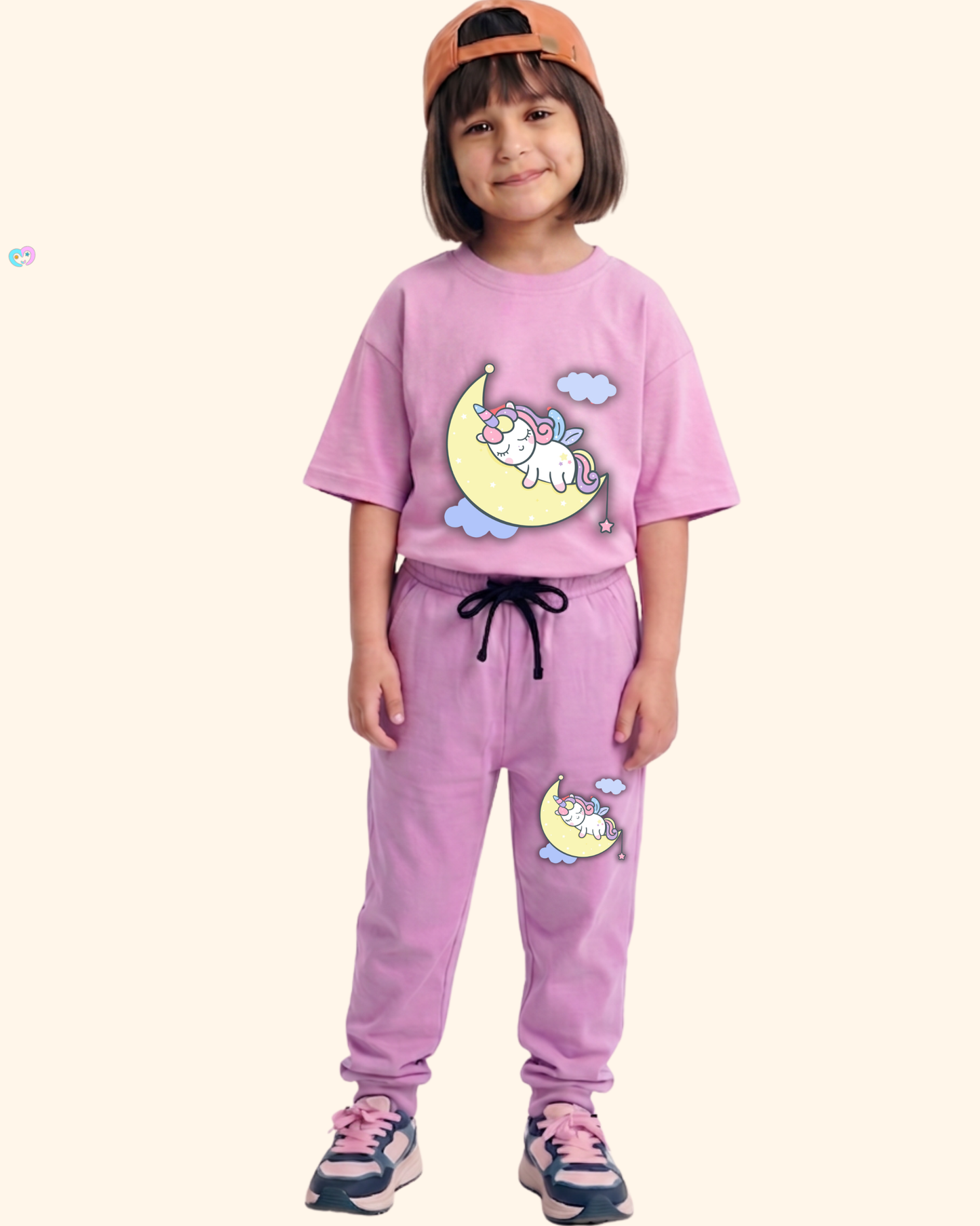 Unicorn Dream Spark Kids Co-Ord Set in Lavender Color by Creative Momaa