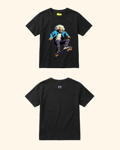 Skateboard Squad Kids T-Shirt in Black Color by Creative Momaa