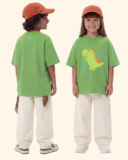 Dino Galaxy Kids T-Shirt in Apple Green Color by Creative Momaa