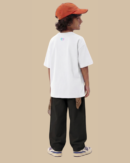 Dino Galaxy Kids T-Shirt in White Color by Creative Momaa