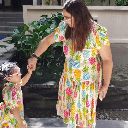 Tropical Pineapple Mom & Me Dress Set