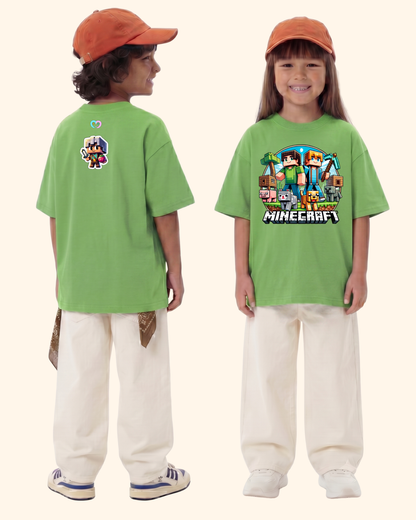 Gamer Level-Up Kids T-Shirt in Apple Green Color by Creative Momaa