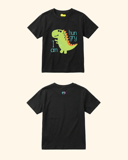 Dino Galaxy Kids T-Shirt in Black Color by Creative Momaa