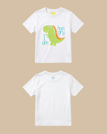 Dino Galaxy Kids T-Shirt in White Color by Creative Momaa