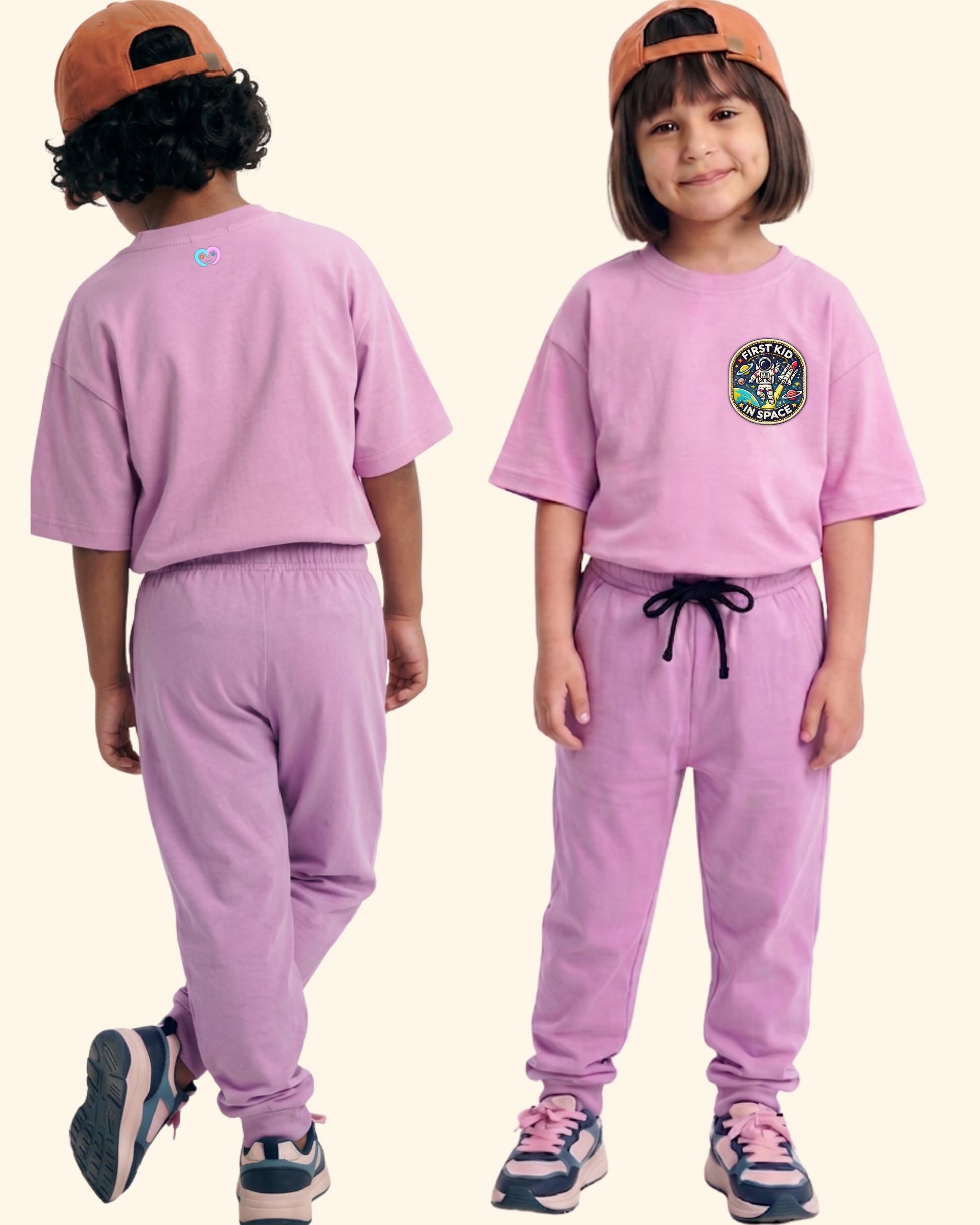 Moonwalk Explorer Kids Co-Ord Set in Lavender Color by Creative Momaa