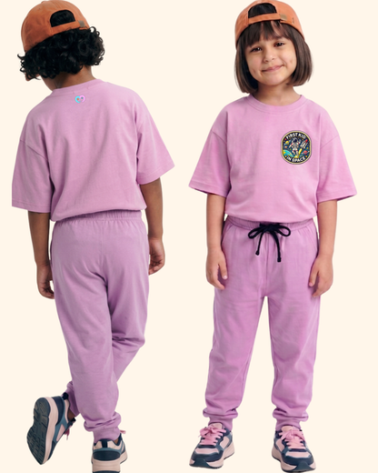 Moonwalk Explorer Kids Co-Ord Set in Lavender Color by Creative Momaa