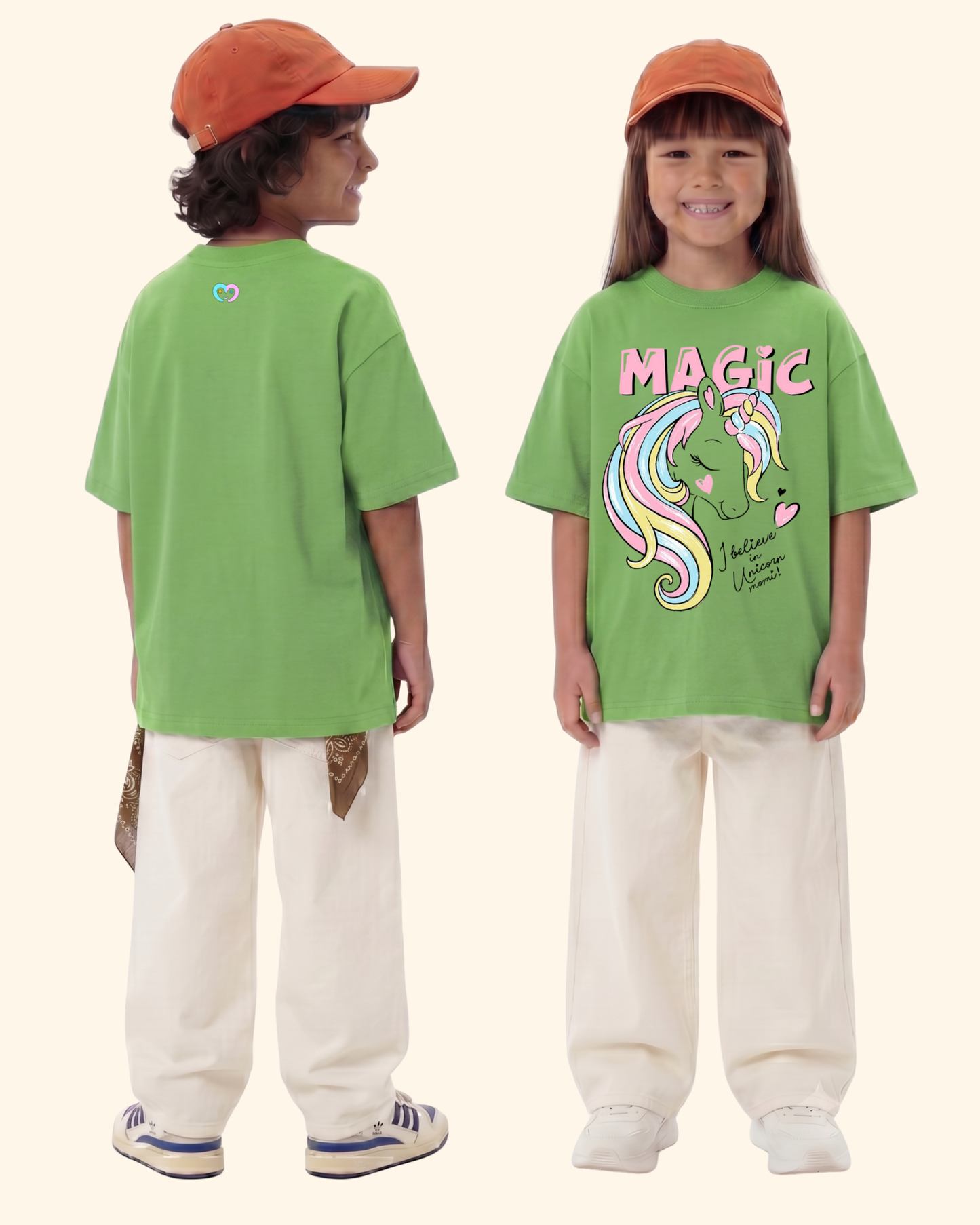 Unicorn Fairy Magic Kids T-Shirt in Apple Green Color by Creative Momaa