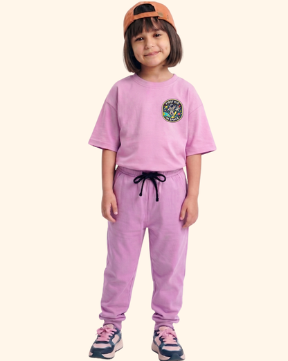 Moonwalk Explorer Kids Co-Ord Set in Lavender Color by Creative Momaa