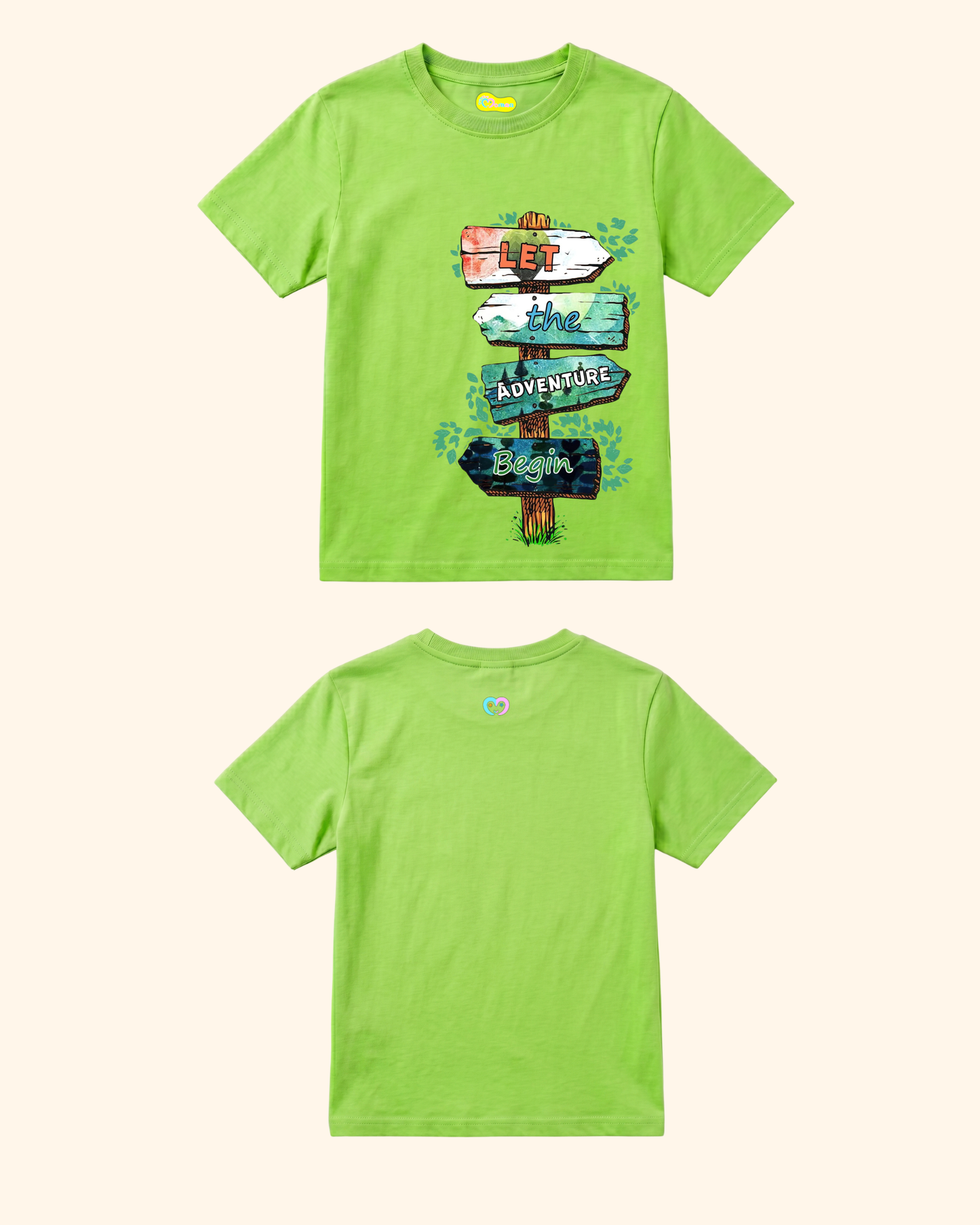 Vacation Mode Kids T-Shirt in Neon Green Color by Creative Momaa