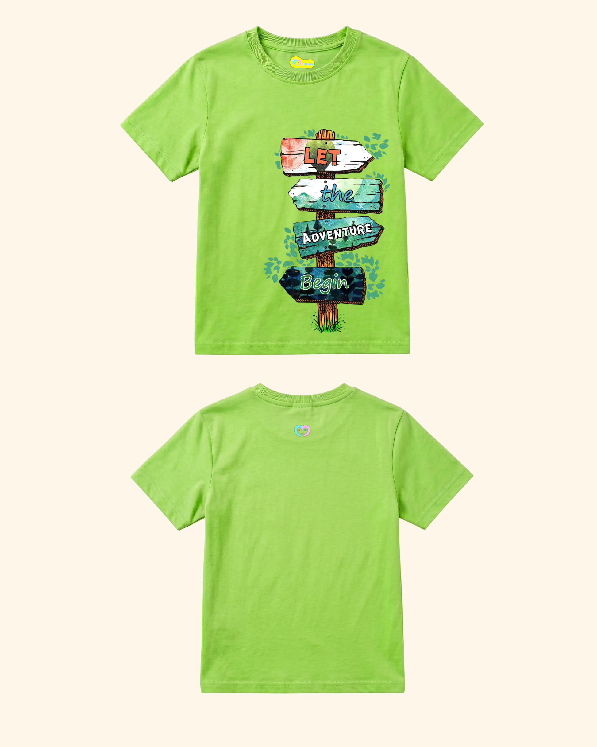 Vacation Mode Kids T-Shirt in Neon Green Color by Creative Momaa