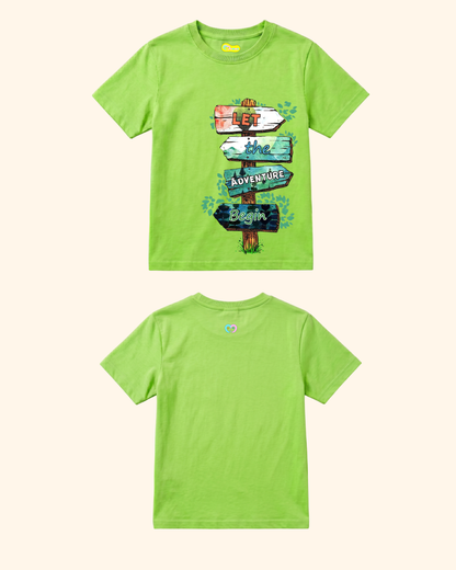 Vacation Mode Kids T-Shirt in Neon Green Color by Creative Momaa