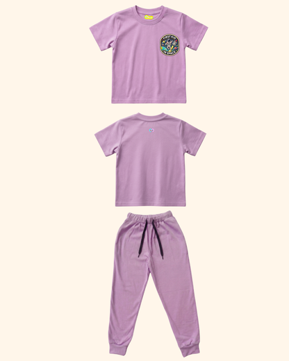 Moonwalk Explorer Kids Co-Ord Set in Lavender Color by Creative Momaa
