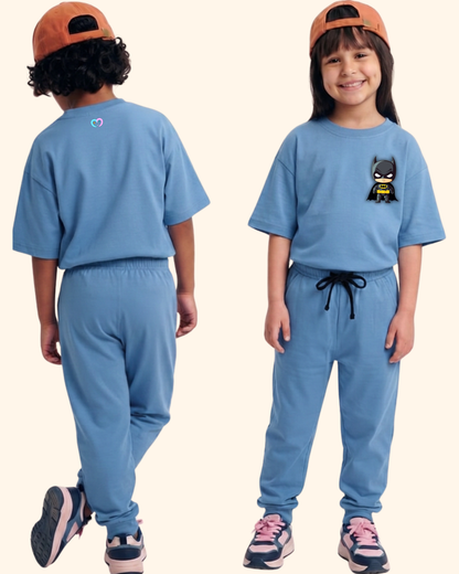 Mini Hero Squad Kids Co-Ord Set in Blue Color by Creative Momaa