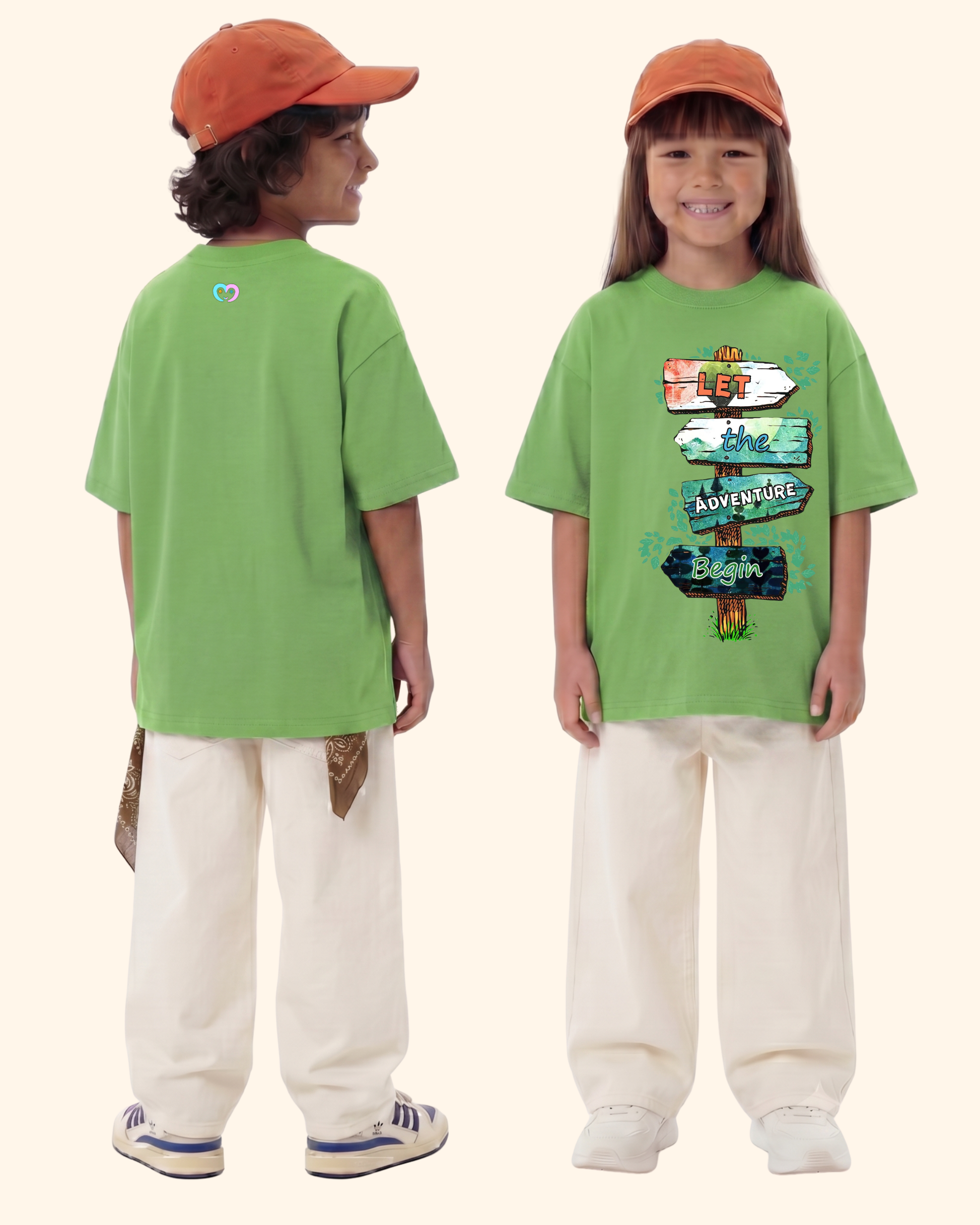 Vacation Mode Kids T-Shirt in Apple Green Color by Creative Momaa