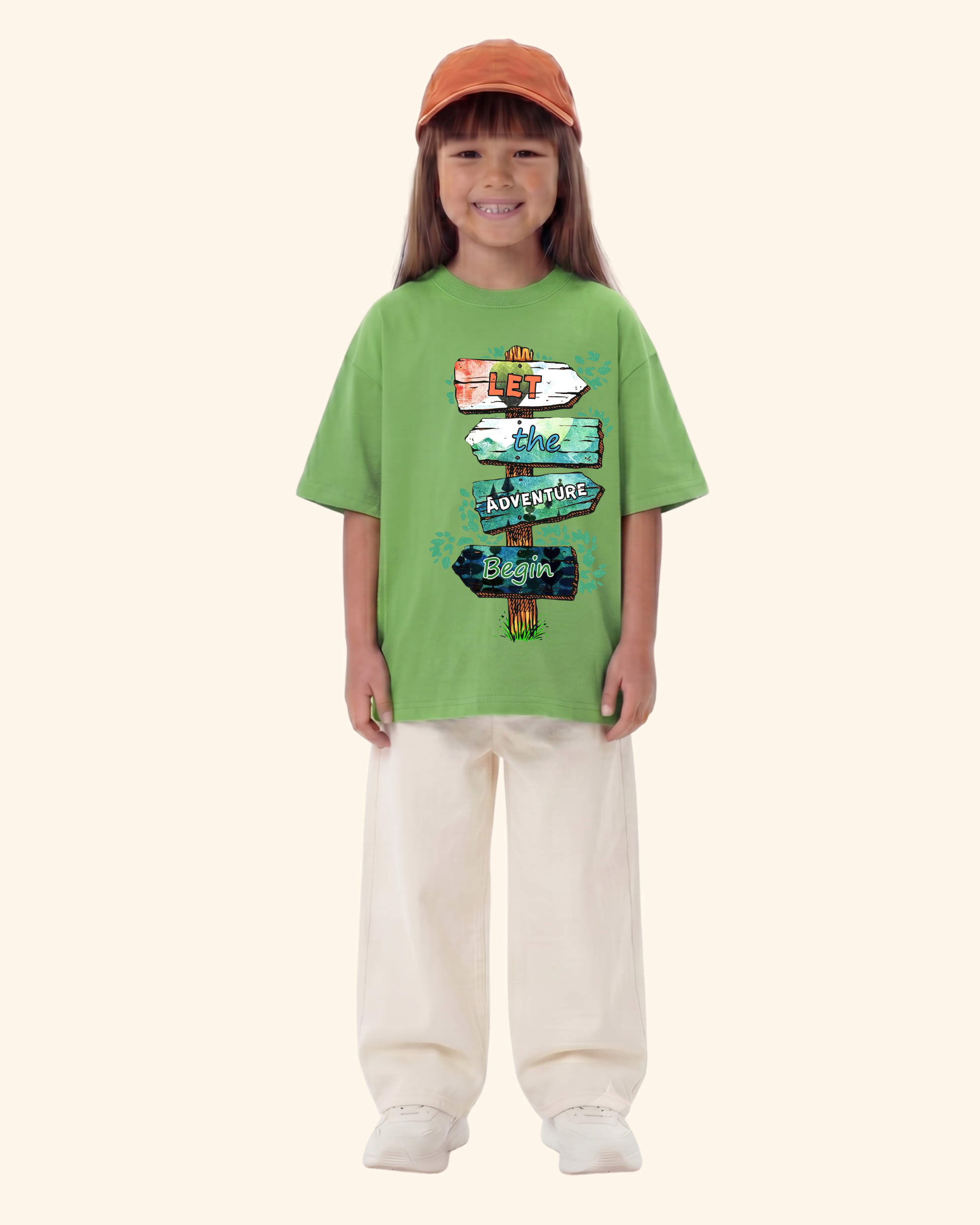 Vacation Mode Kids T-Shirt in Apple Green Color by Creative Momaa