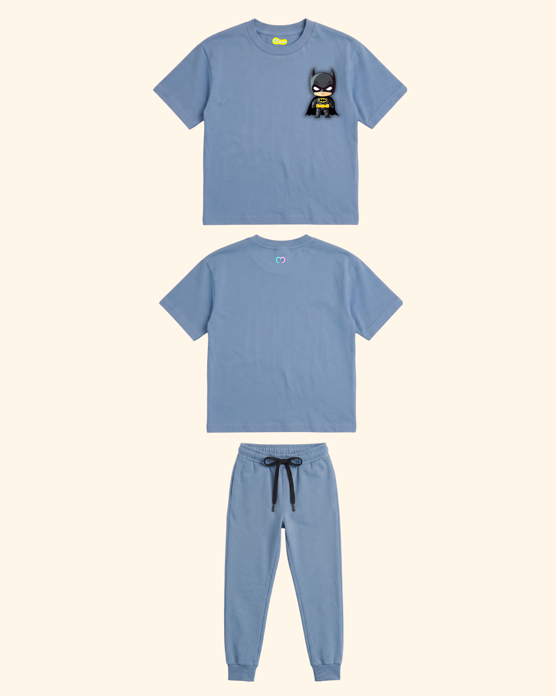 Mini Hero Squad Kids Co-Ord Set in Blue Color by Creative Momaa