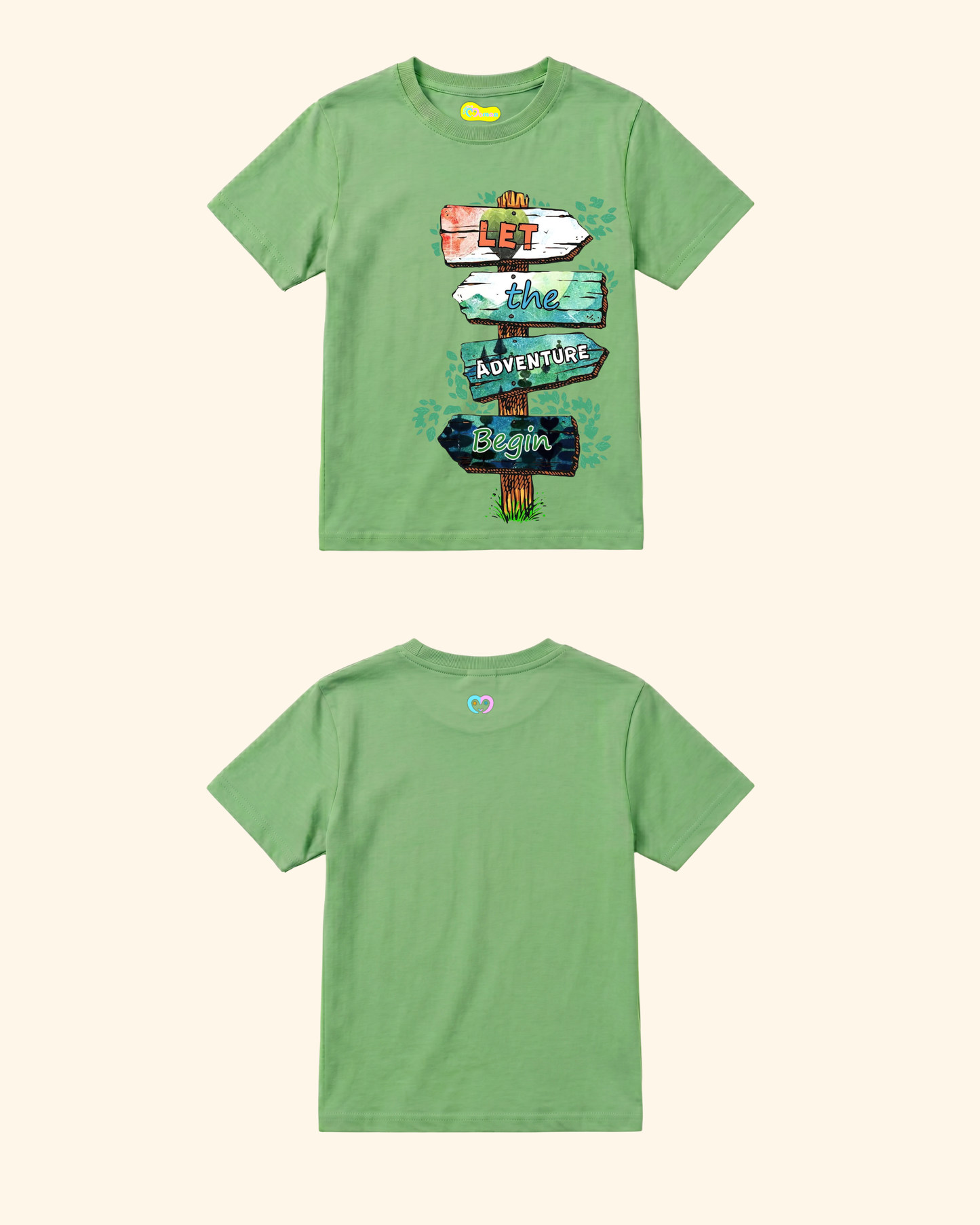 Vacation Mode Kids T-Shirt in Apple Green Color by Creative Momaa