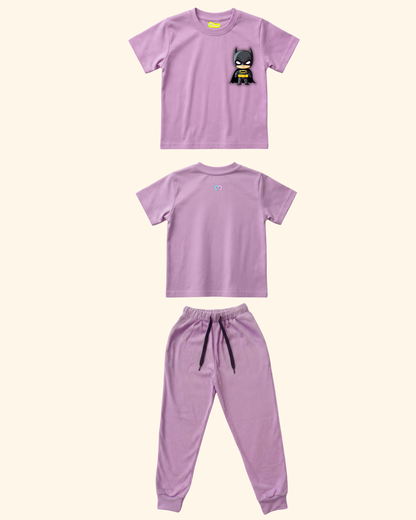 Mini Hero Squad Kids Co-Ord Set in Lavender Color by Creative Momaa