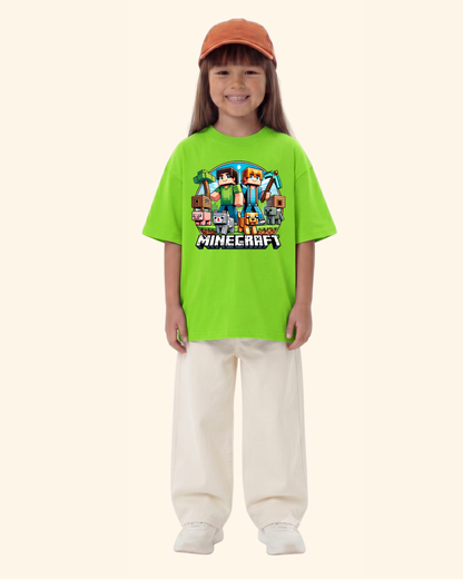 Gamer Level-Up Kids T-Shirt in Neon Green Color by Creative Momaa