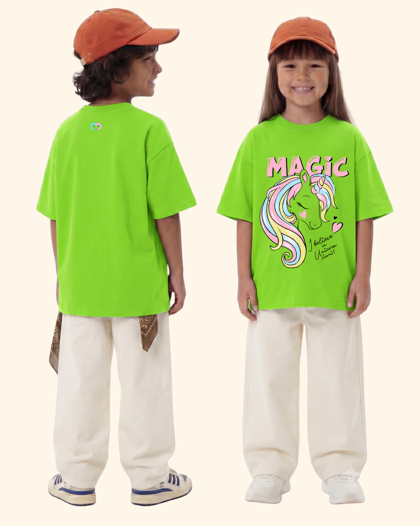 Unicorn Fairy Magic Kids T-Shirt in Neon Green Color by Creative Momaa