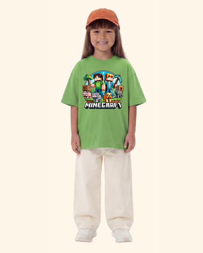 Gamer Level-Up Kids T-Shirt in Apple Green Color by Creative Momaa