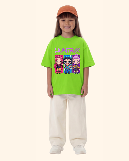 KPop Idol Hunter T-Shirt in Neon Green Color by Creative Momaa