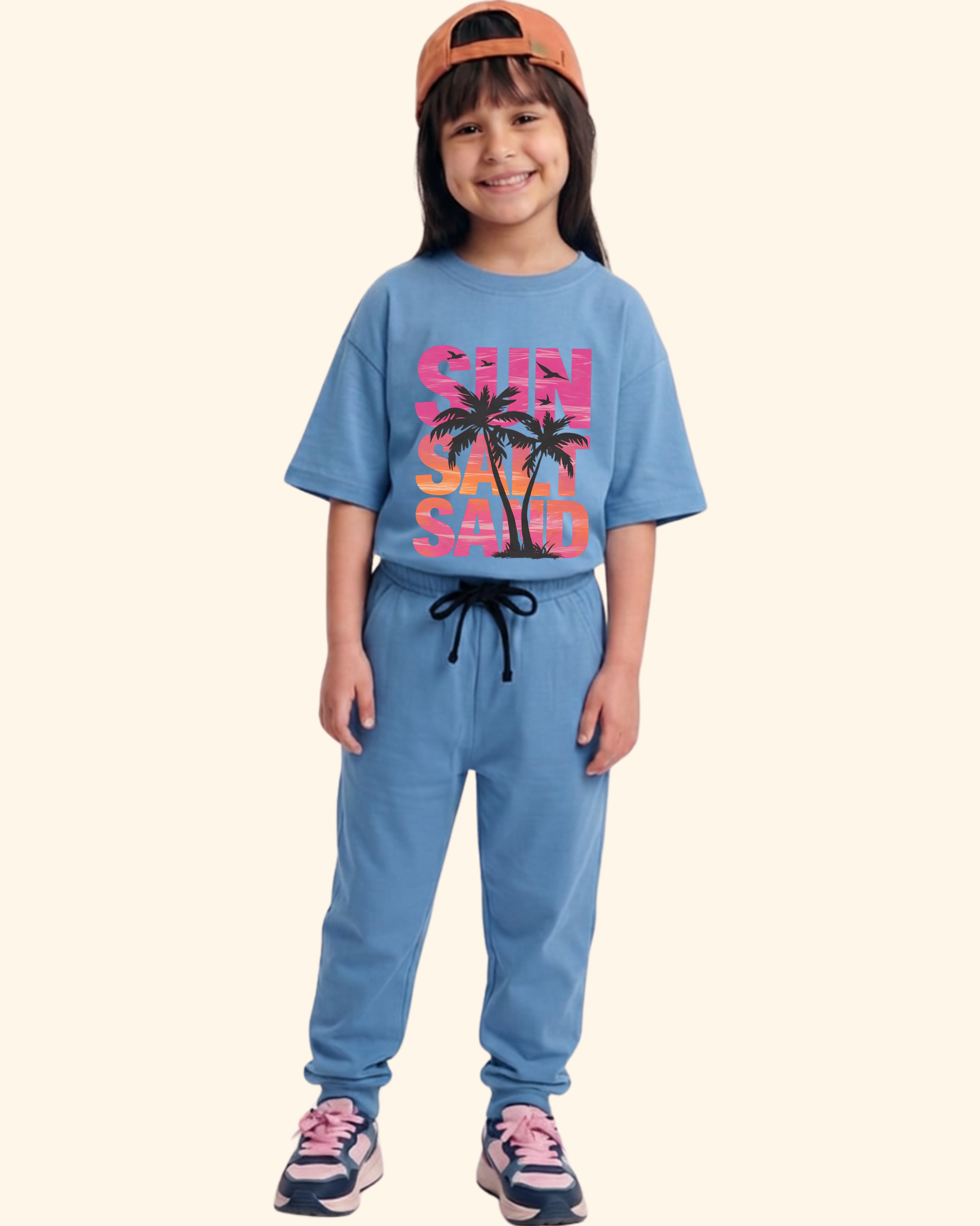 Seaside Squad Kids Co-Ord Set in Blue Color by Creative Momaa