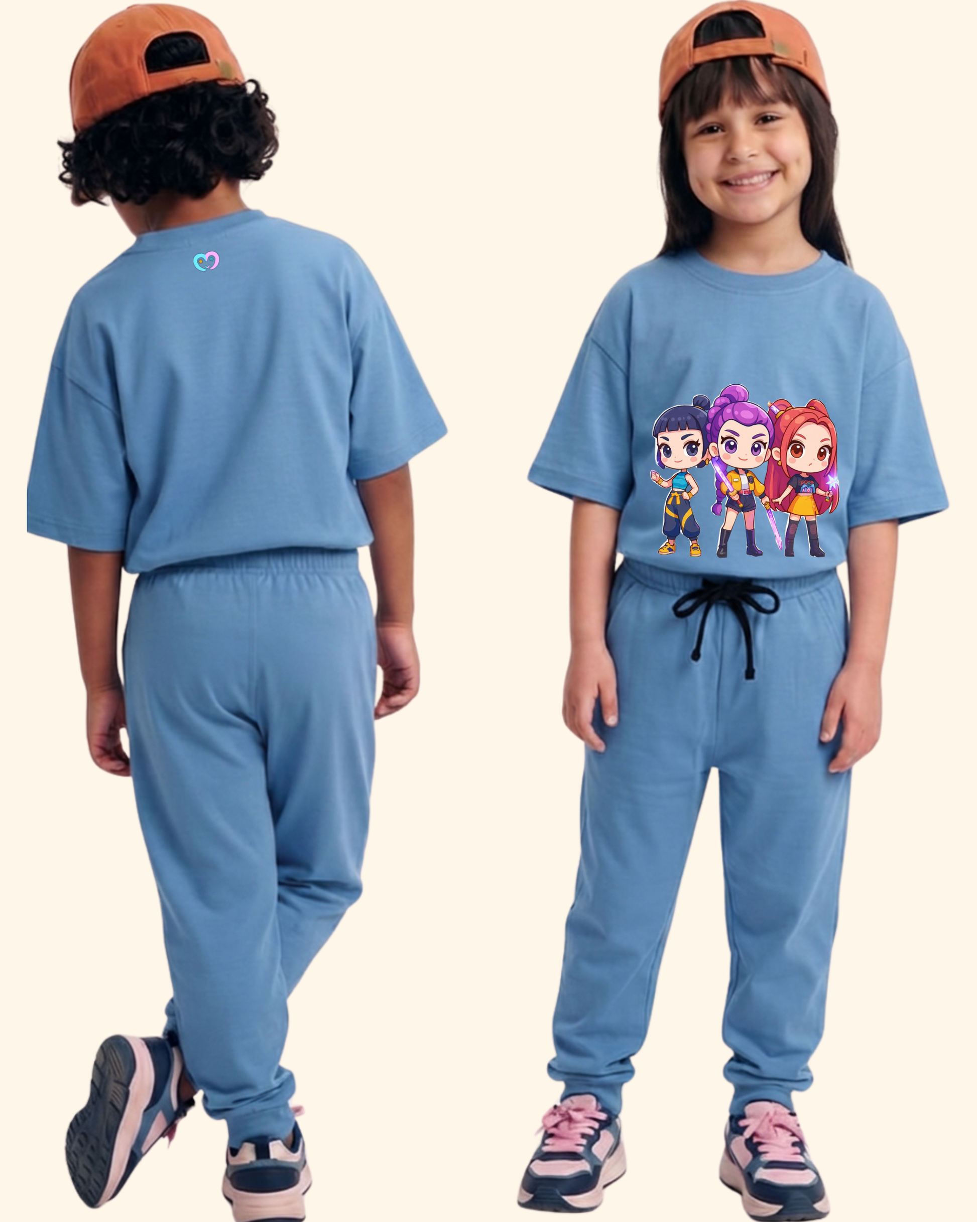 Pop Star Chase Kids Co-Ord Set in Blue Color by Creative Momaa