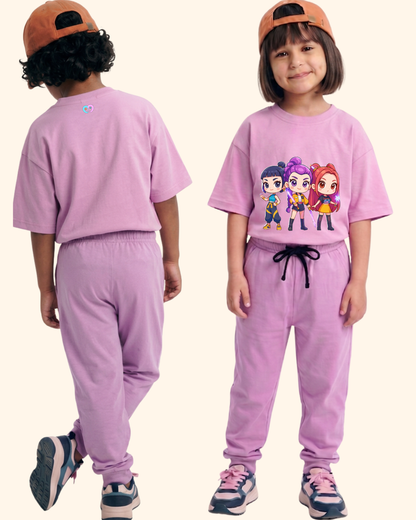 Pop Star Chase Kids Co-Ord Set in Lavender Color by Creative Momaa