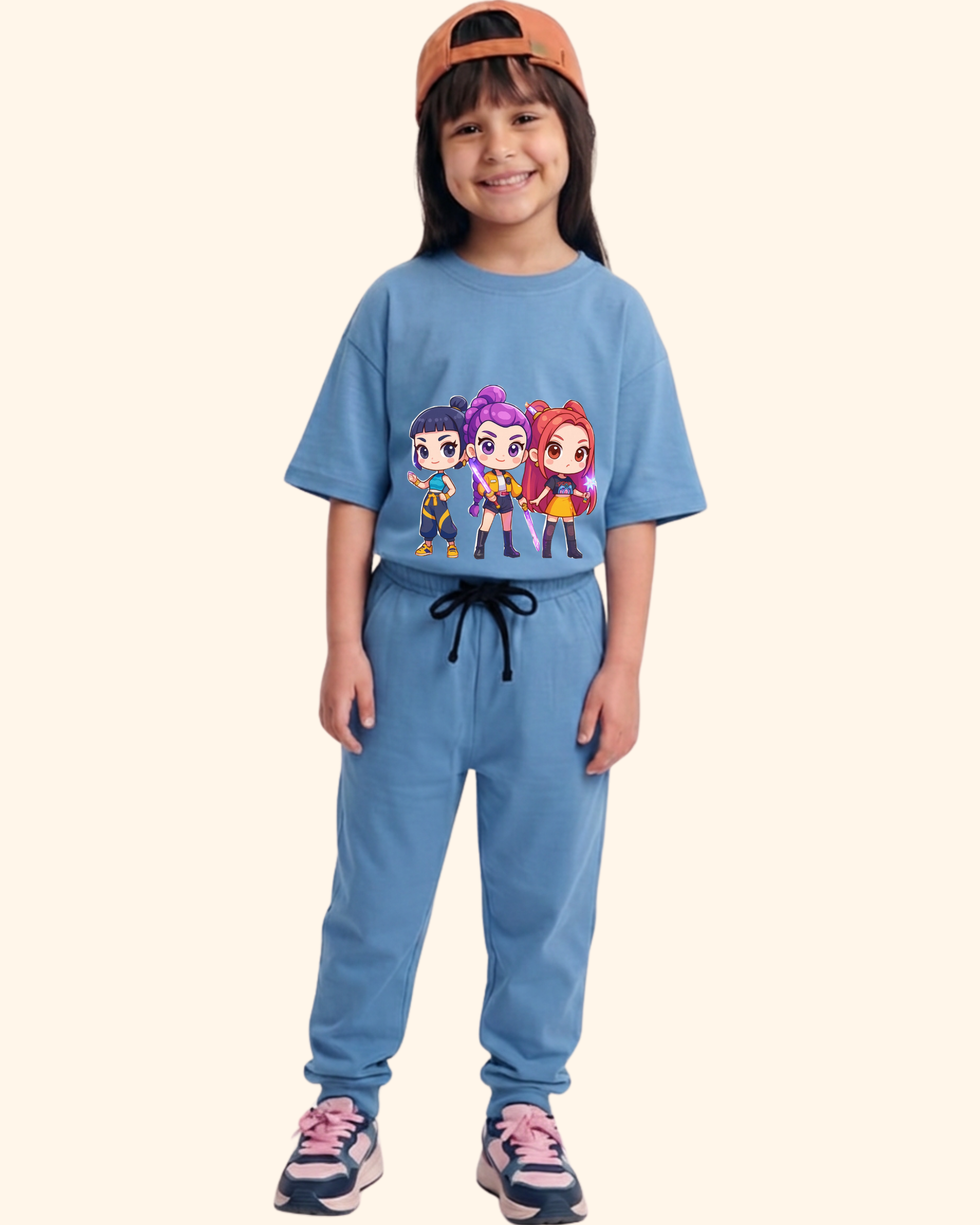 Pop Star Chase Kids Co-Ord Set in Blue Color by Creative Momaa