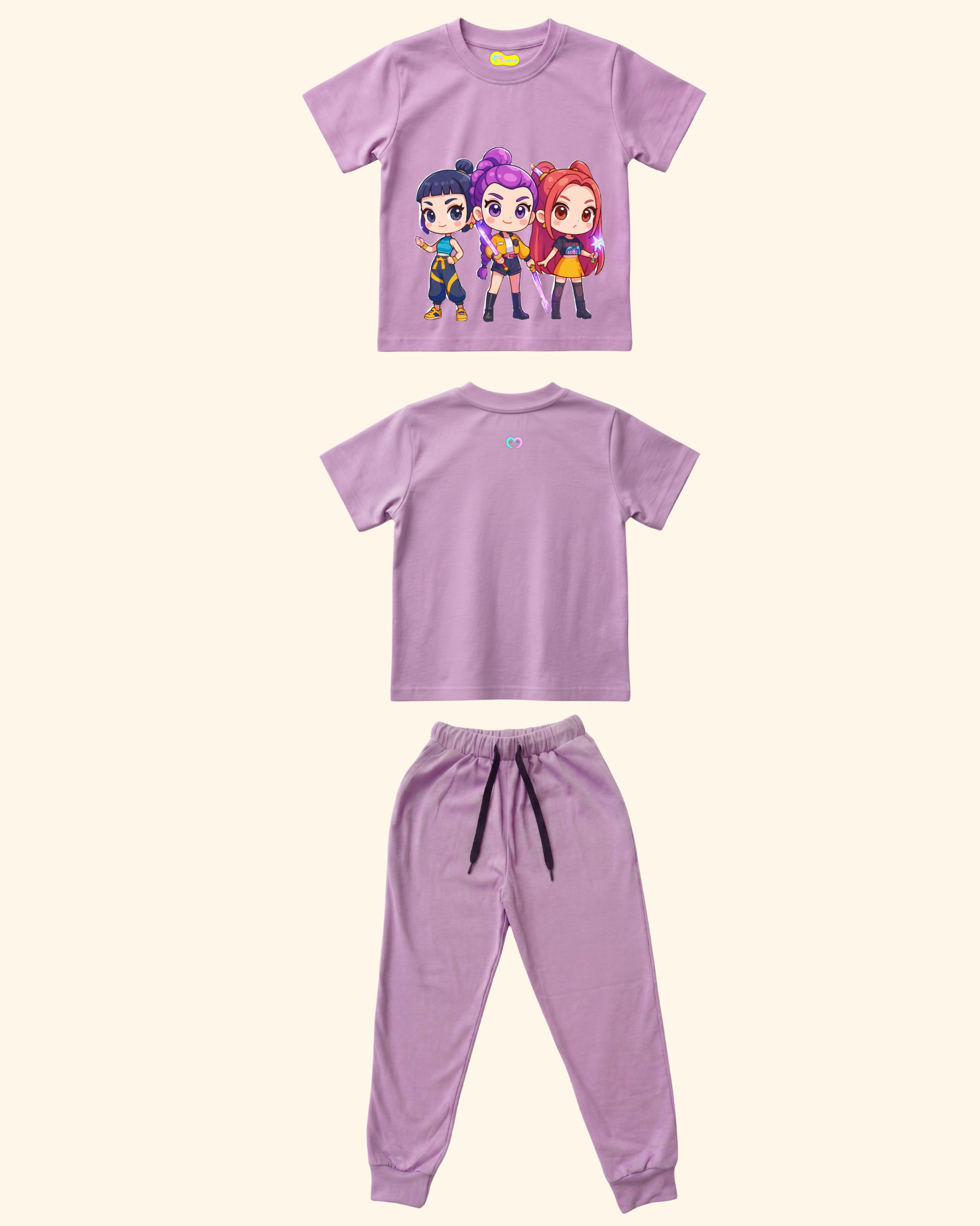 Pop Star Chase Kids Co-Ord Set in Lavender Color by Creative Momaa