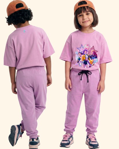 Pop Star Chase Kids Co-Ord Set in Lavender Color by Creative Momaa