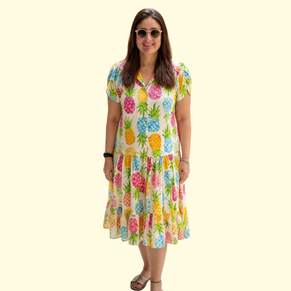 Tropical Pineapple Mom & Me Dress Set