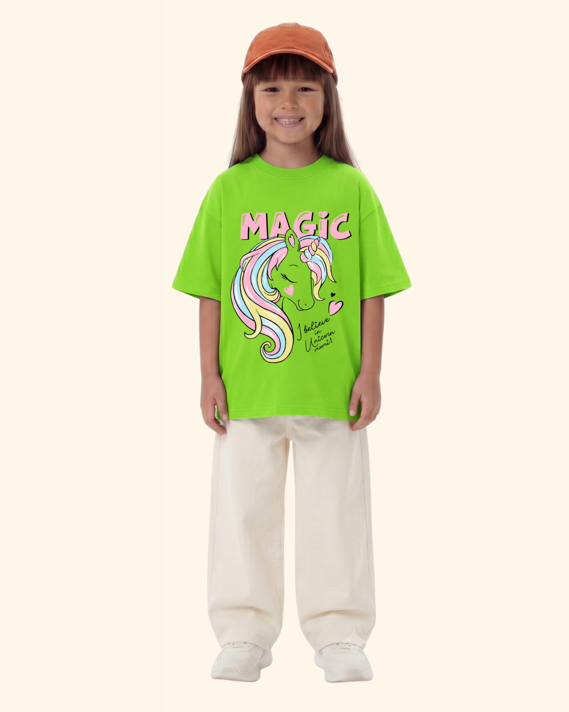 Unicorn Fairy Magic Kids T-Shirt in Neon Green Color by Creative Momaa