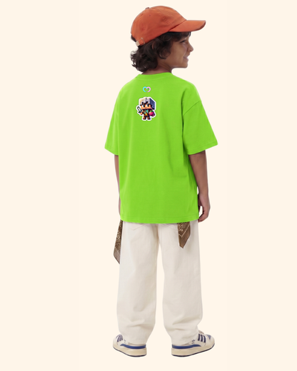 Gamer Level-Up Kids T-Shirt in Neon Green Color by Creative Momaa