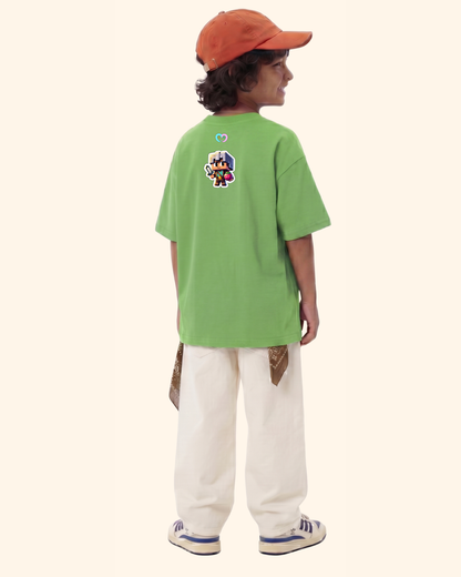 Gamer Level-Up Kids T-Shirt in Apple Green Color by Creative Momaa