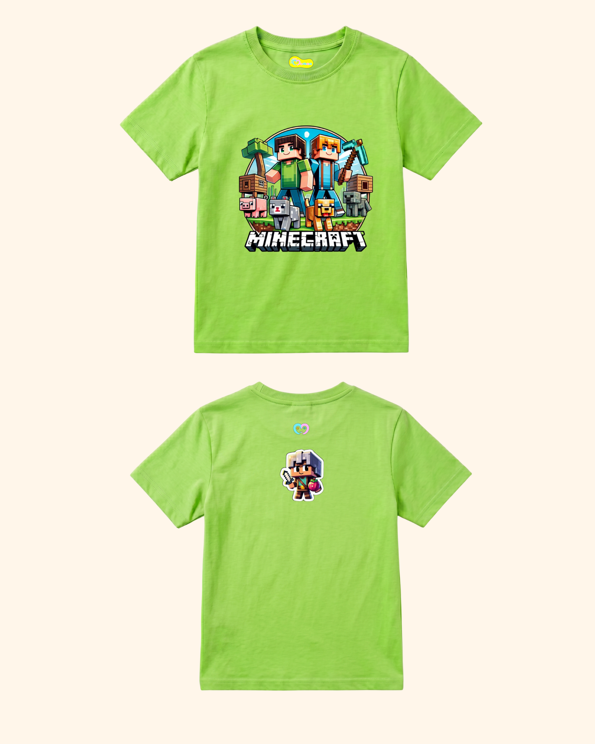 Gamer Level-Up Kids T-Shirt in Neon Green Color by Creative Momaa