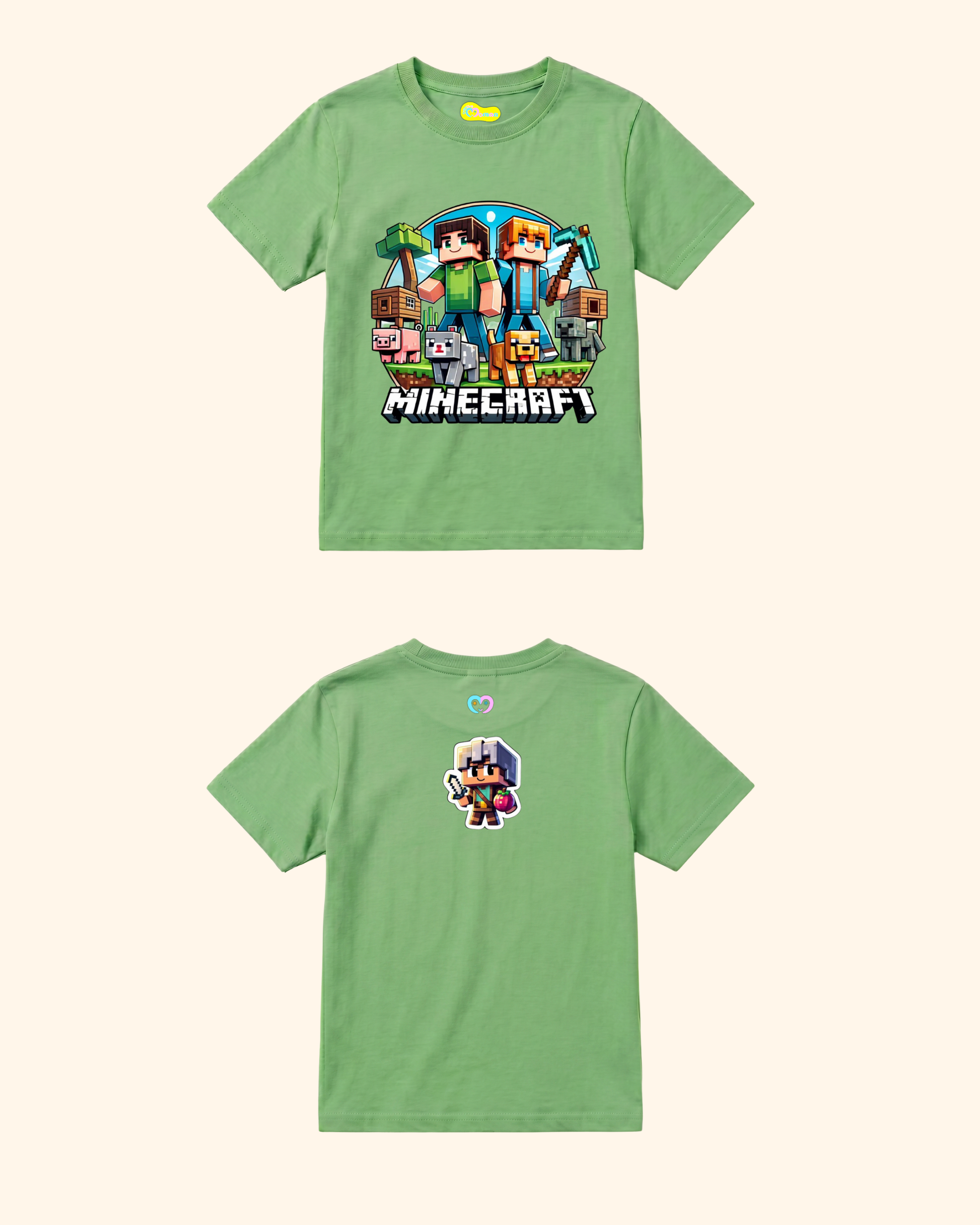 Gamer Level-Up Kids T-Shirt in Apple Green Color by Creative Momaa