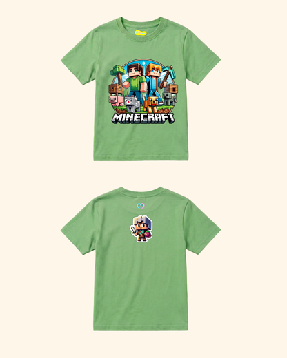 Gamer Level-Up Kids T-Shirt in Apple Green Color by Creative Momaa