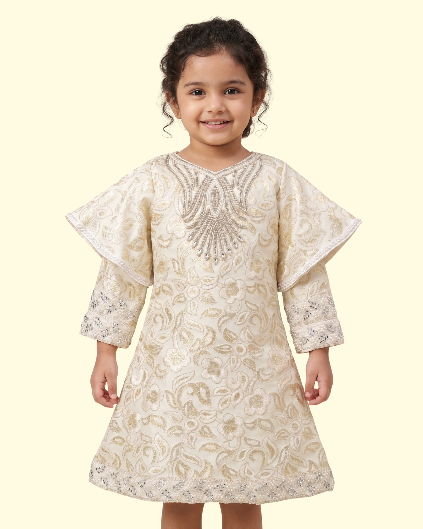 Ivory Noor Embroidered Dress