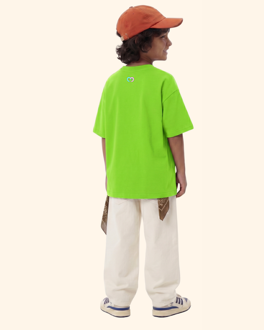 Super Kid League T-Shirt in Neon Green Color by Creative Momaa