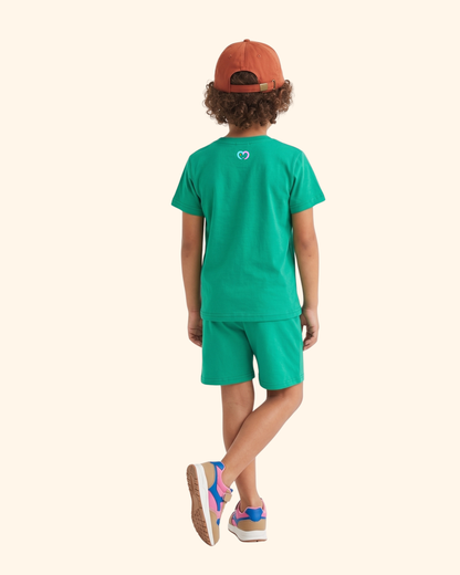 Race Track Rebels Kids Co-Ord Set in Green Color by Creative Momaa