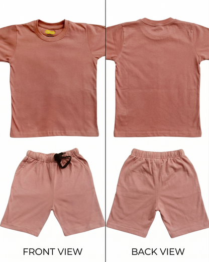 Kids Peach Coord Set - Shorts